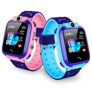 Q12 Kids Smart Watch with 2G GPS SOS Security Tracker Touch Color Display IP65 Waterproof Silicone Band SIM Android OS
