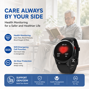 Elderly GPS Tracker Smart Watch 4G Waterproof with SOS Button Beidou Positioning Geofencing 680mAH